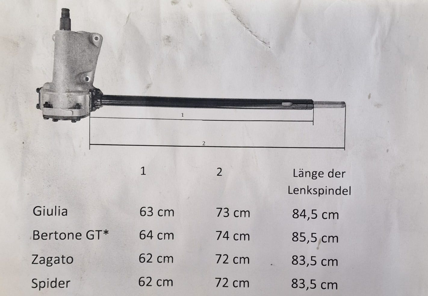 Hightech Lenkgetriebe (Burman) aktuellste weiterentwickelte Version Typ 105/115 (Leichtbau)
