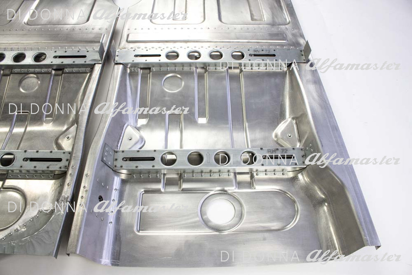 High-strength aluminum floor pan SET Alfa GTA Bertone Type 105 (motorsport, lightweight construction)