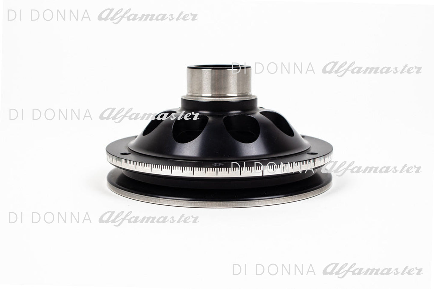 Riemenscheibe Aluminium gelocht mit 360° Skalierung 125 mm Alfa Romeo 1750–2000 Typ 105/115/116
