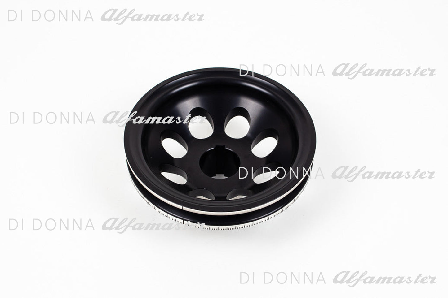 Riemenscheibe Aluminium gelocht mit 360° Skalierung 125 mm Alfa Romeo 1750–2000 Typ 105/115/116