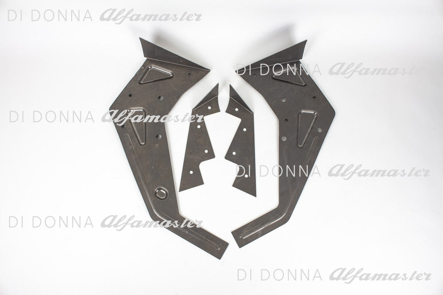 Stiffening panel for engine side wall made of high-strength steel (1200N/mm2) including embossing, suitable for all Alfa Romeo Type 105 Series 1.